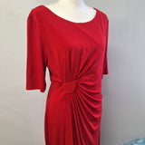 North Style Red Dress Side Cynch Gathered Basic Christmas Soft Womens 12