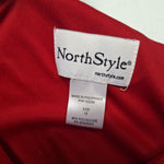 North Style Red Dress Side Cynch Gathered Basic Christmas Soft Womens 12