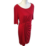 North Style Red Dress Side Cynch Gathered Basic Christmas Soft Womens 12