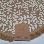 Round Jute Fringe Placemat Vines Fall 15 Inch Set of 4 Create Decorate Celebrate