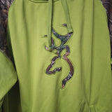 Browning Green Camouflage Hoodie Sweatshirt Bright Mens Large Hunting Yooper