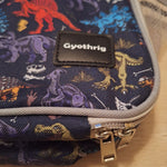 Gyothrig Dinosaur Print Insulated Lunch Bag Shoulder Strap Mesh Pockets School
