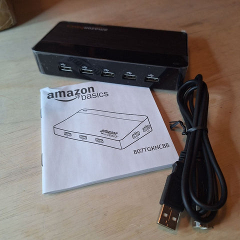Amazon Basics USB 10 Port Hub 5V Power Adapter Computer Accessory