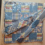 Tietle New York Patchwork Tie Pocket Square Set Handmade Blue