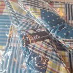Tietle New York Patchwork Tie Pocket Square Set Handmade Blue