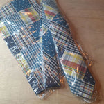 Tietle New York Patchwork Tie Pocket Square Set Handmade Blue