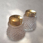 Mini Crystal Salt Pepper Shaker Vintage Gold Fine Dining Table Setting 1.5 Inch