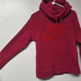 Nike Cowl Neck Hoodie Womems Small Pink Side Pockets Sweatshirt