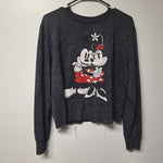 Disney Cropped Raw Edge Sweatshirt Cutoff Modified Custom Gray Womens Medium