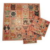 Festive Fur Balls Cat Puzzle 500 Pieces Kitty Christmas Holiday Faces Pet Pink