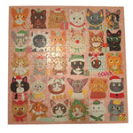 Festive Fur Balls Cat Puzzle 500 Pieces Kitty Christmas Holiday Faces Pet Pink