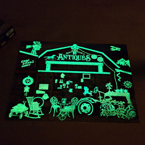 Glow Puzzle Seek Find Hidden Images Bonus 500 Piece Farm Antiques Tractor Thrift