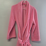 Pottary Barn Teen Pink Bathrobe Fluffy One Size Comfy Plush Pockets Embroidered