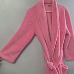 Pottary Barn Teen Pink Bathrobe Fluffy One Size Comfy Plush Pockets Embroidered