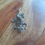 Lizard Brooch Pin Rhinestone Sparkle Dark Metal Gecko Southwest Marcasite 3 Inch