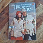 Sweaters His Hers She Knit Crochet Star Booklet 223 American Thread Cardigan