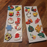 Christmas Shoe Charms Rubber Santa Reindeer Tree Stocking Present Snowflake