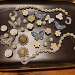 Shoe Charm Mix Faux Pearl Embellishments Flowers Classy Daisy Butterflies