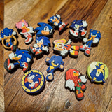 Hedgehog Cartoon Shoe Charms Video Game Blue Red  Rubber