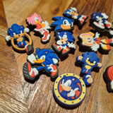 Hedgehog Cartoon Shoe Charms Video Game Blue Red  Rubber