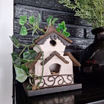 Wooden Birdhouse Decorative 8 Inch Rustic Granny Country Ivy