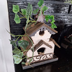 Wooden Birdhouse Decorative 8 Inch Rustic Granny Country Ivy