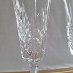 Gorham Crystal Cherrywood Champagne Flute Glassware Clear Stemware 7.5 Inch Pair