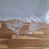 Gorham Crystal Cherrywood Champagne Flute Glassware Clear Stemware 7.5 Inch Pair