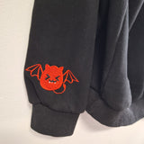 Hoodie Adult Size Large Devil Ghost Horns Black Red Halloween