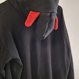 Hoodie Adult Size Large Devil Ghost Horns Black Red Halloween