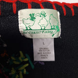 Quacker Factory Christmas Vest Bells Large Embelished  Sweater Knit Embroidered
