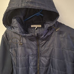 Vince Camuto Blue Jacket Full Zip Mens Large Hooded Pockets Hiking Camp Outdoors