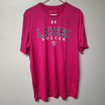 Under Armour Lakers Soccer Shirt Bright Pink Mens Medium Heatgear League Team
