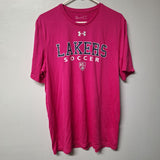 Under Armour Lakers Soccer Shirt Bright Pink Mens Medium Heatgear League Team
