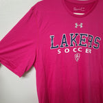 Under Armour Lakers Soccer Shirt Bright Pink Mens Medium Heatgear League Team