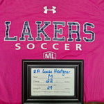 Under Armour Lakers Soccer Shirt Bright Pink Mens Medium Heatgear League Team