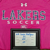 Under Armour Lakers Soccer Shirt Bright Pink Mens Medium Heatgear League Team