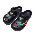 Voko Platform Rubber Clog Charms Embelished Black Basic Womens Size 38 Strap