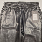 Bagatelle Collection Jogger Pants Faux Leather Black Elastic Waist Womens Small
