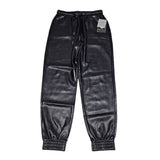 Bagatelle Collection Jogger Pants Faux Leather Black Elastic Waist Womens Small