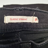 Levis Classic Straight Black Denim Pants Jeans Womens Size 8