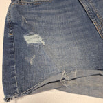 Levis High Rise Jean Shorts Cut Off Blue Distressed Ripped Womens Size 8 W29