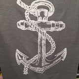 Anchor Beach Towel Nautical Long Gray White Thin Ship Boat Sea Lake House Cottage