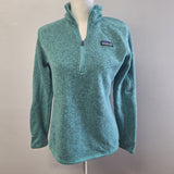 Patagonia Quarter Zip Pullover Womens M Sweatshirt Gorp Core Teal Blue Fleece