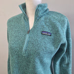 Patagonia Quarter Zip Pullover Womens M Sweatshirt Gorp Core Teal Blue Fleece