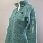 Patagonia Quarter Zip Pullover Womens M Sweatshirt Gorp Core Teal Blue Fleece