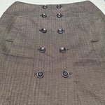 Apt 9 Skirt Womens Size 10 Brown Buttons Zip Side 16W x 23L A Line Academia