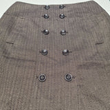 Apt 9 Skirt Womens Size 10 Brown Buttons Zip Side 16W x 23L A Line Academia