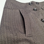 Apt 9 Skirt Womens Size 10 Brown Buttons Zip Side 16W x 23L A Line Academia