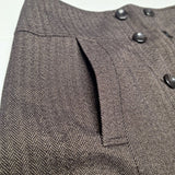 Apt 9 Skirt Womens Size 10 Brown Buttons Zip Side 16W x 23L A Line Academia
